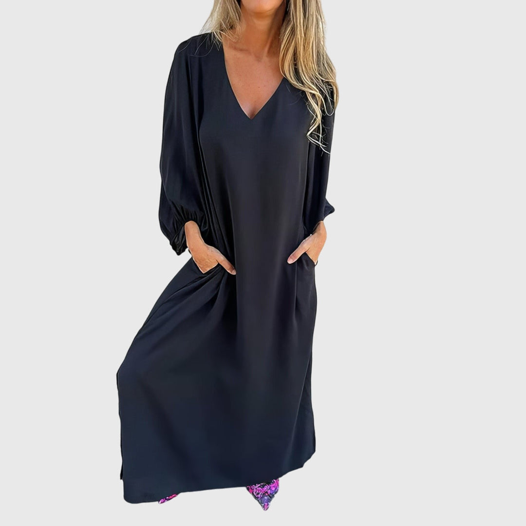 Imke | Lange Boho Kleid mit Taschen