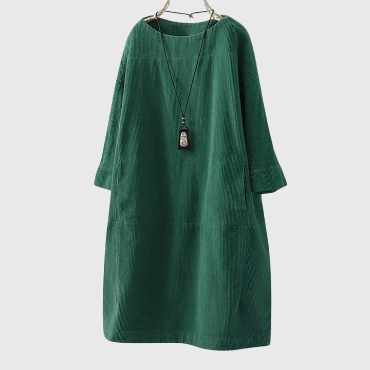 Jette | Midi Kleid aus Baumwollvelours
