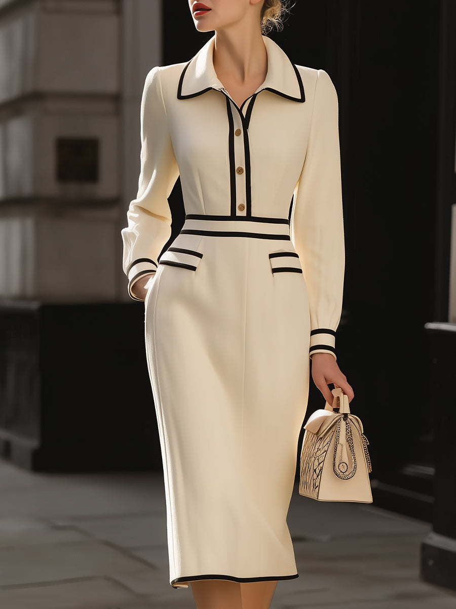 Lotte | Midi-Kleid mit Knopfdetails