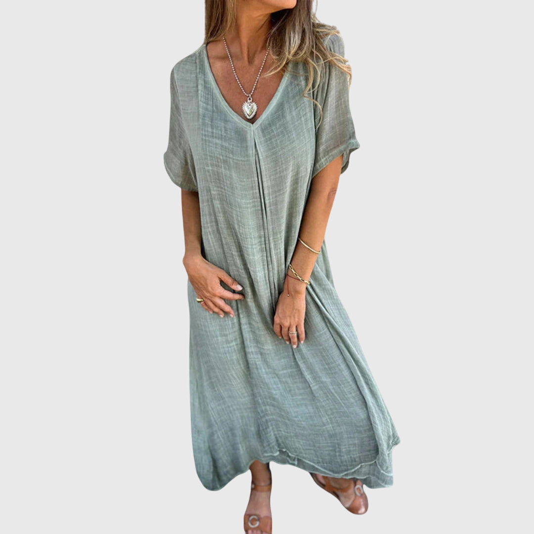 Mirjam | Leichtes und Elegantes V-Ausschnitt Kleid