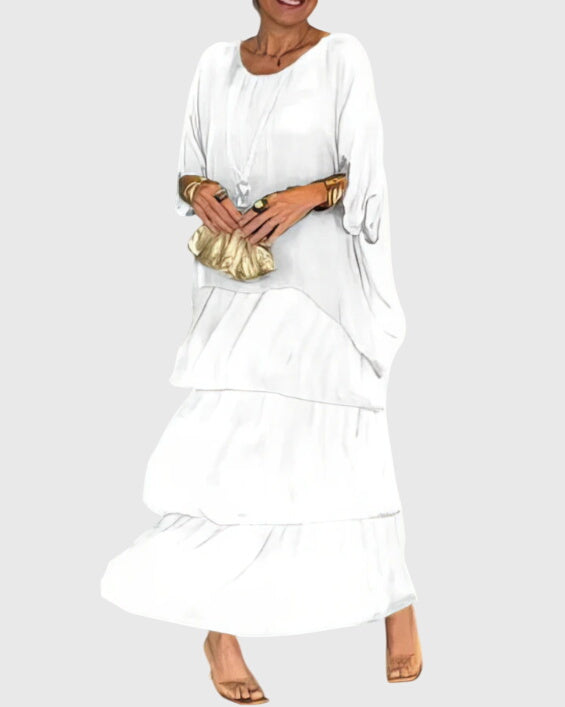 Marjolein | Elegantes Langes und Fließendes Kleid
