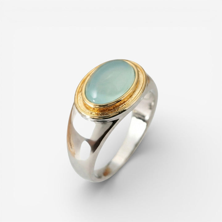 Gabi - Ring aus grünem Mondstein im Vintage-Stil