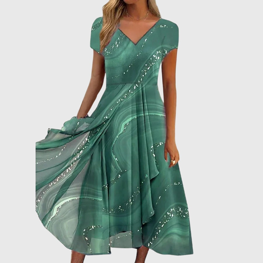 Astrid | Fließendes Midi Kleid