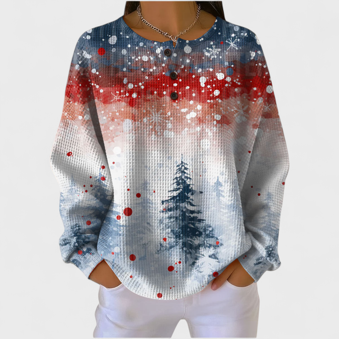 Lina | Weihnachtspullover mit weichem Tannenmuster