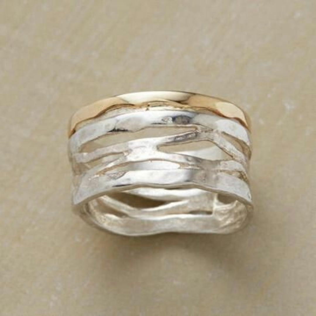 Vintage Ring aus Gold und Silber