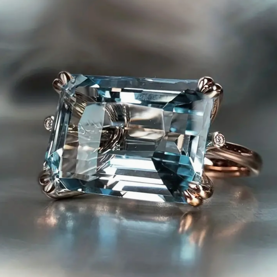 Vintage Blau Zirkonia Ring