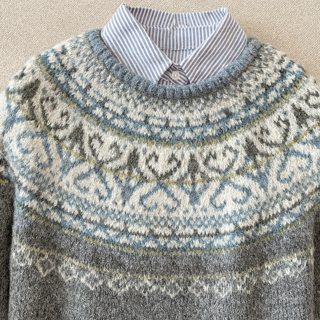 Bep | Gestrickter Pullover mit Muster in Grau
