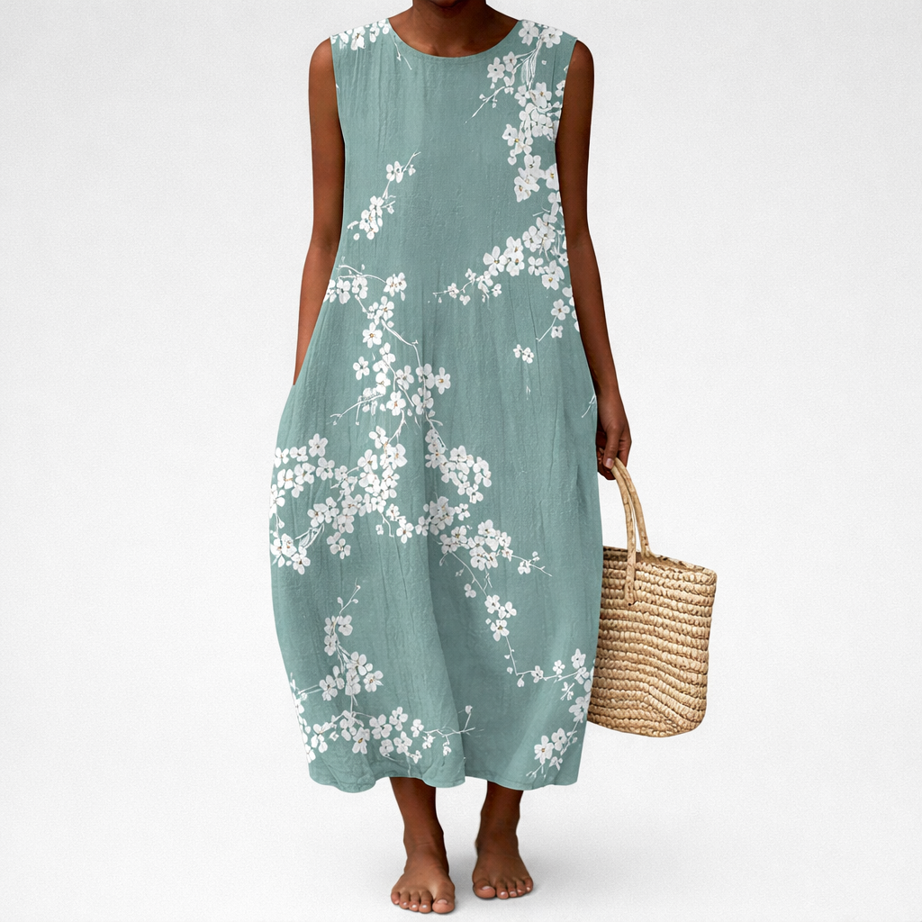 Ursule - Bequeme Sommerkleid ohne Ärmel