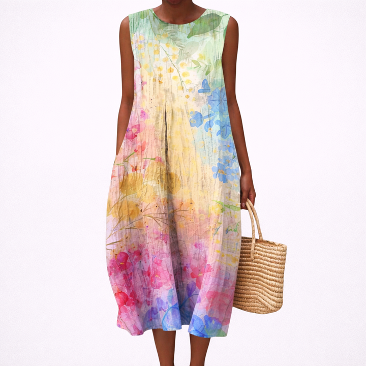 Laurine - Bequeme Sommerkleid ohne Ärmel