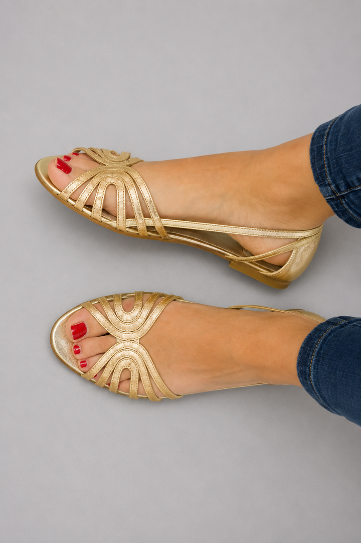 Eleonora | Goldene Sommerschuhe