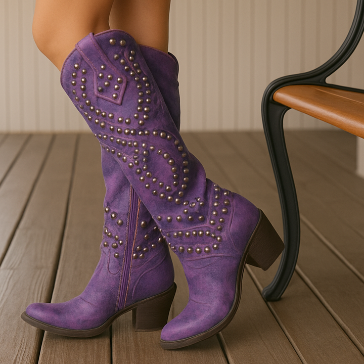 Marjolein | Hohe Westernstiefel mit Nieten
