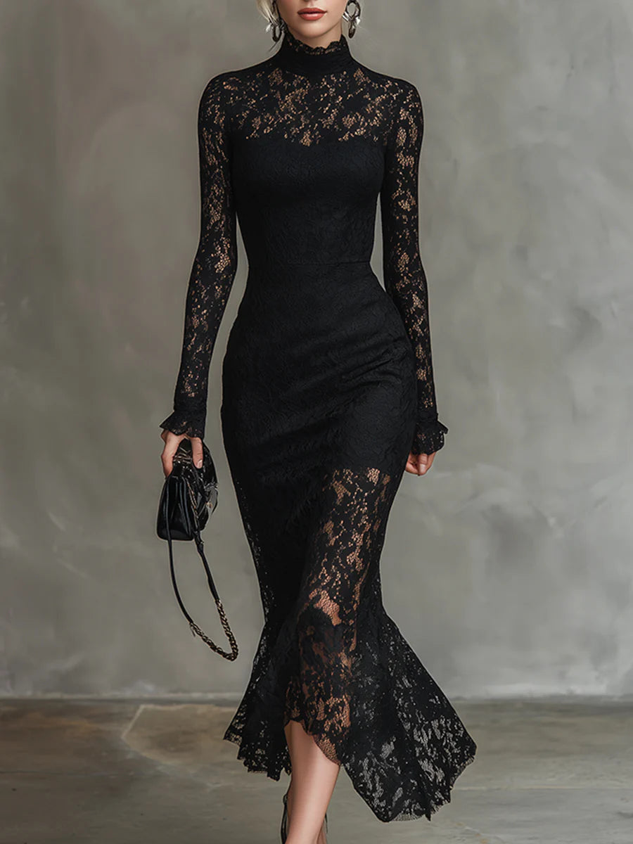Monique | Elegantes Maxikleid aus Spitze mit Fischschwanz