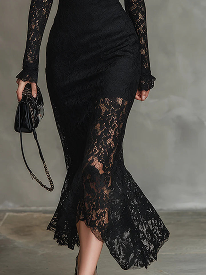 Monique | Elegantes Maxikleid aus Spitze mit Fischschwanz