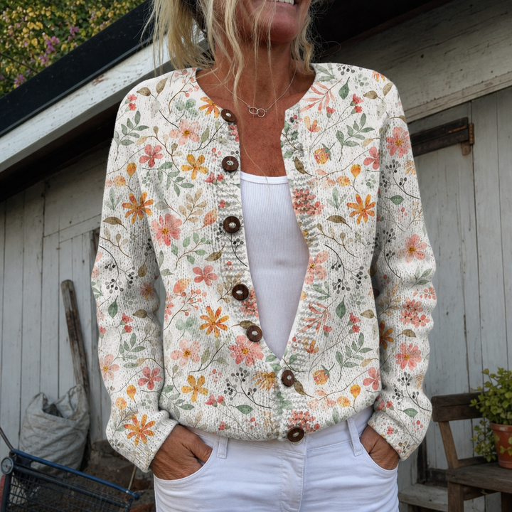 Melanie | Cardigan mit niedlichem Blumendruck