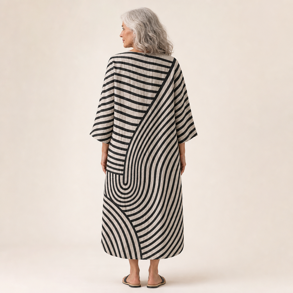 Lila - Flatterndes Gedrucktes Sommerkleid
