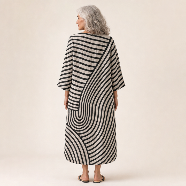 Lila - Flatterndes Gedrucktes Sommerkleid