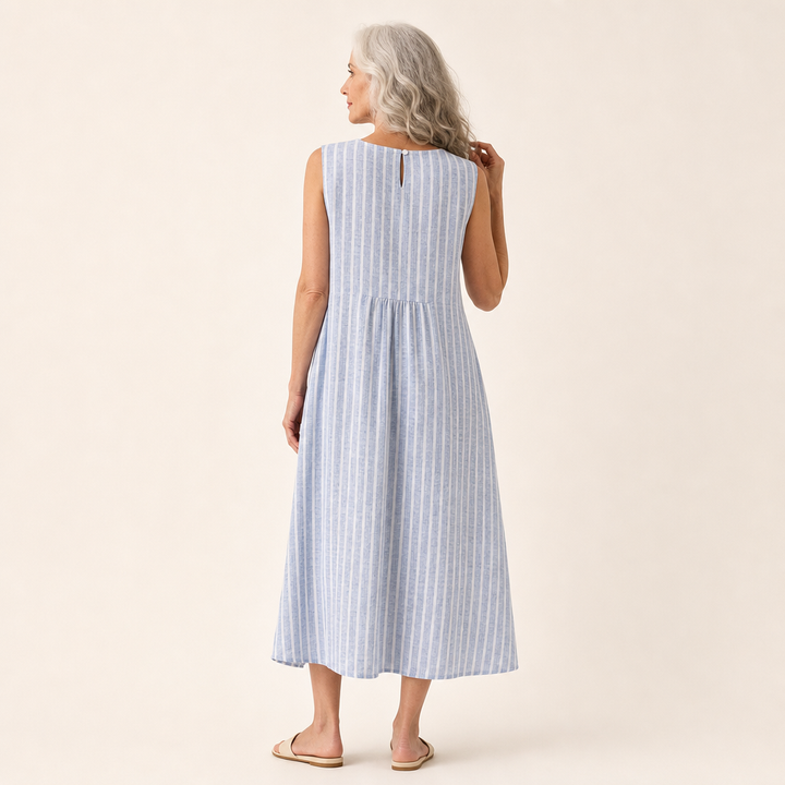 Roze - Bequeme Sommerkleid ohne Ärmel