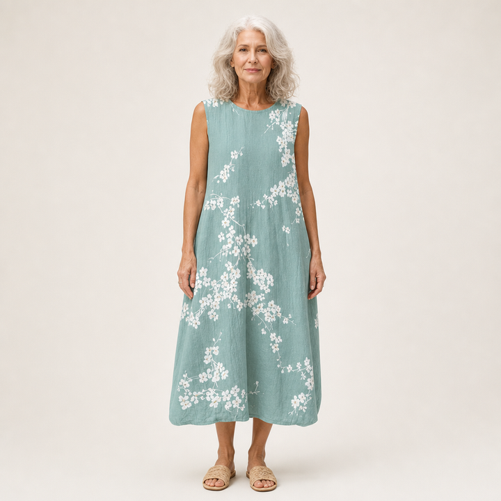Ursule - Bequeme Sommerkleid ohne Ärmel