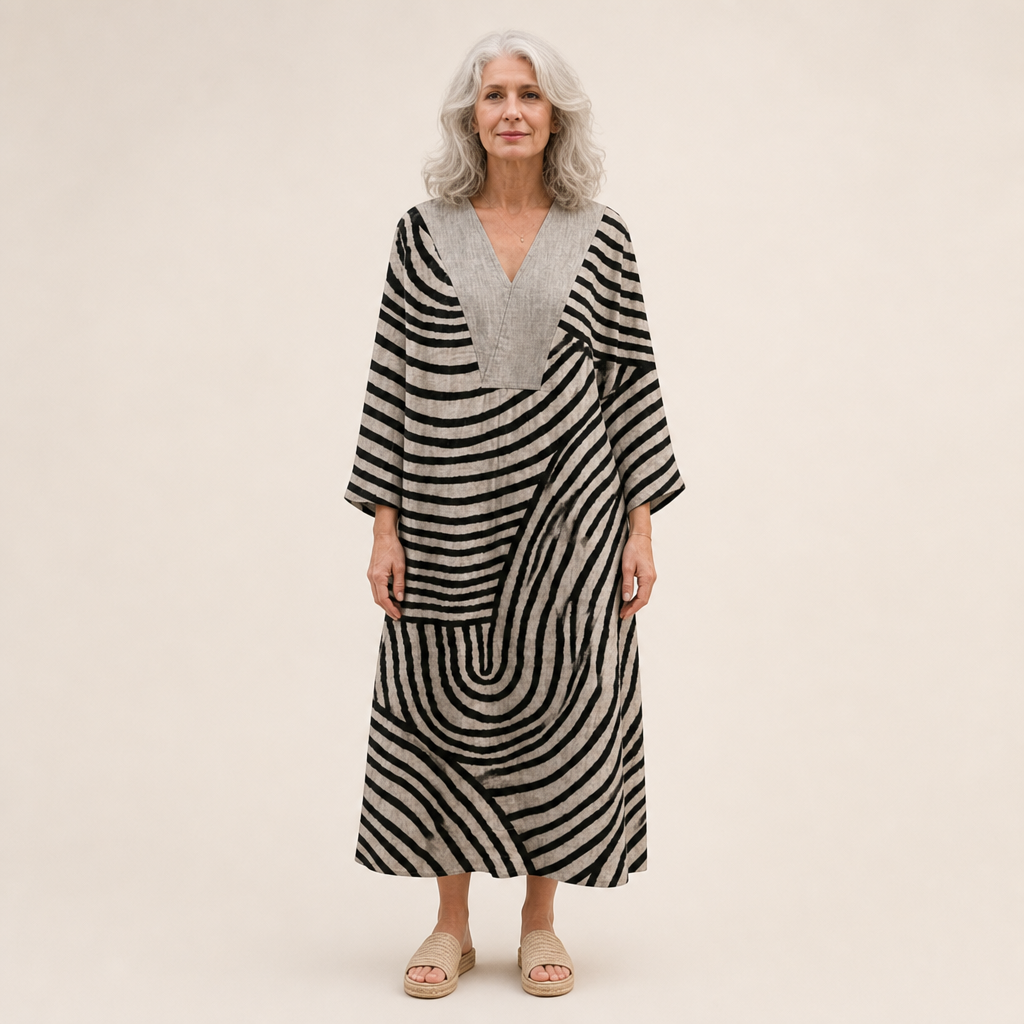 Lila - Flatterndes Gedrucktes Sommerkleid