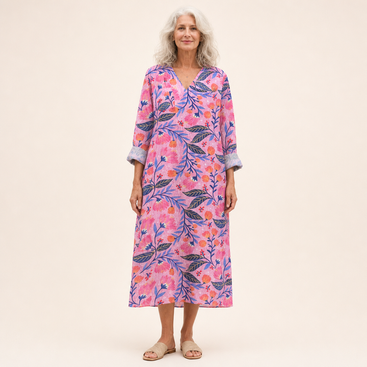 Clémence - Flatterndes Bedrucktes Sommerkleid