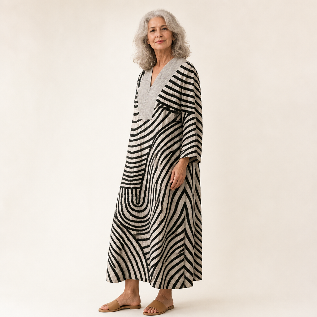 Lila - Flatterndes Gedrucktes Sommerkleid
