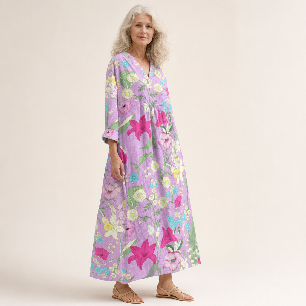 Élise - Fließendes Gedrucktes Sommerkleid