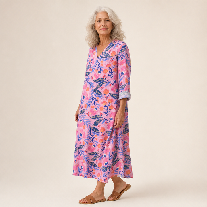 Clémence - Flatterndes Bedrucktes Sommerkleid