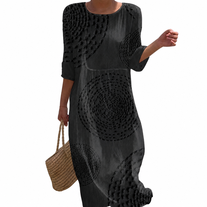 Clémence - Freizeitkleid für Damen mit Stickereien.