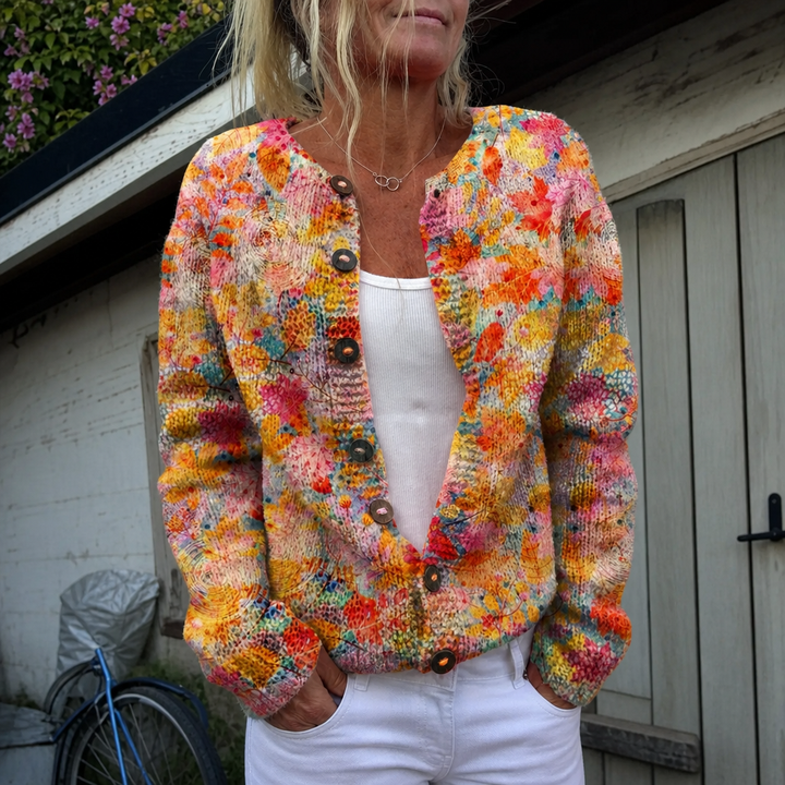 Fiona | Cardigan mit Blumenmuster