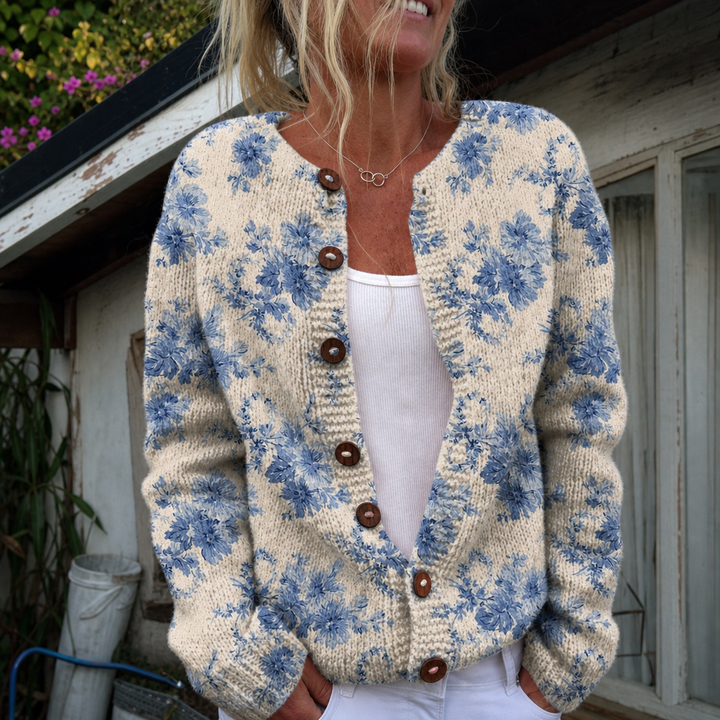 Ute | Cardigan mit wunderschönem Blumendruck