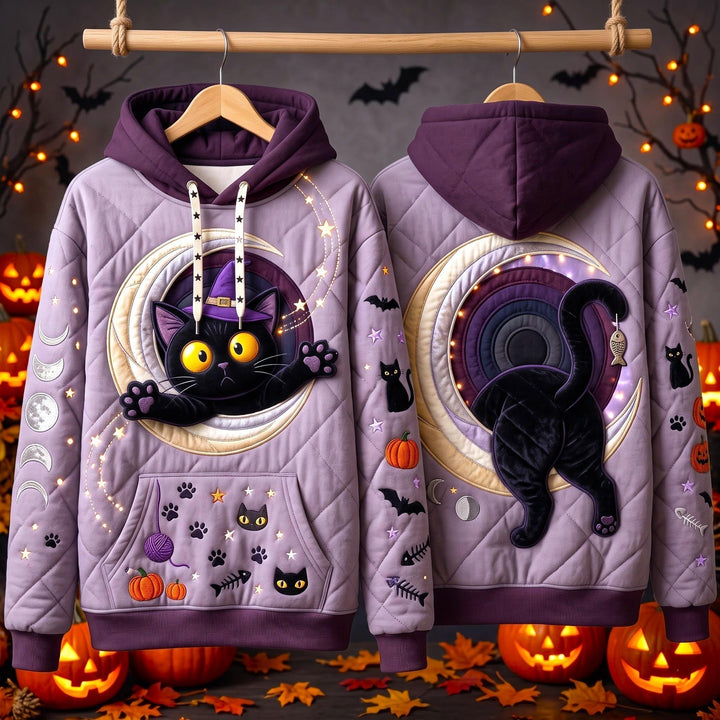 Sonja | Kapuzensweatshirt Katze unter dem Mond