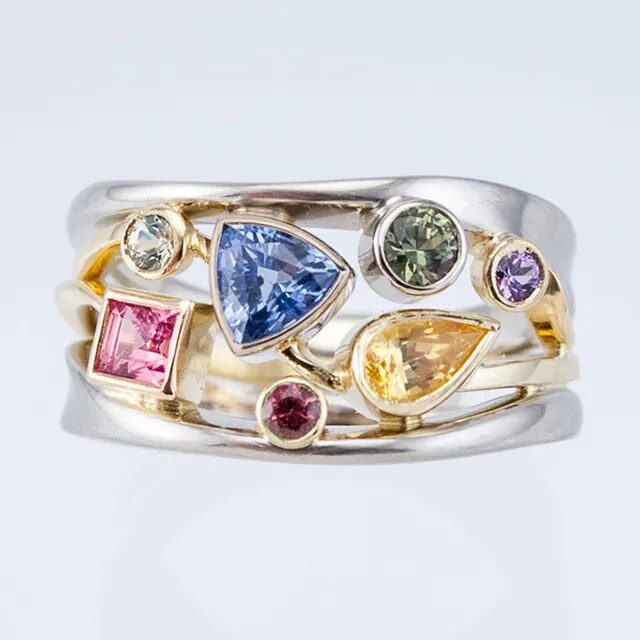 Vintage Bunter Zirkonia Ring