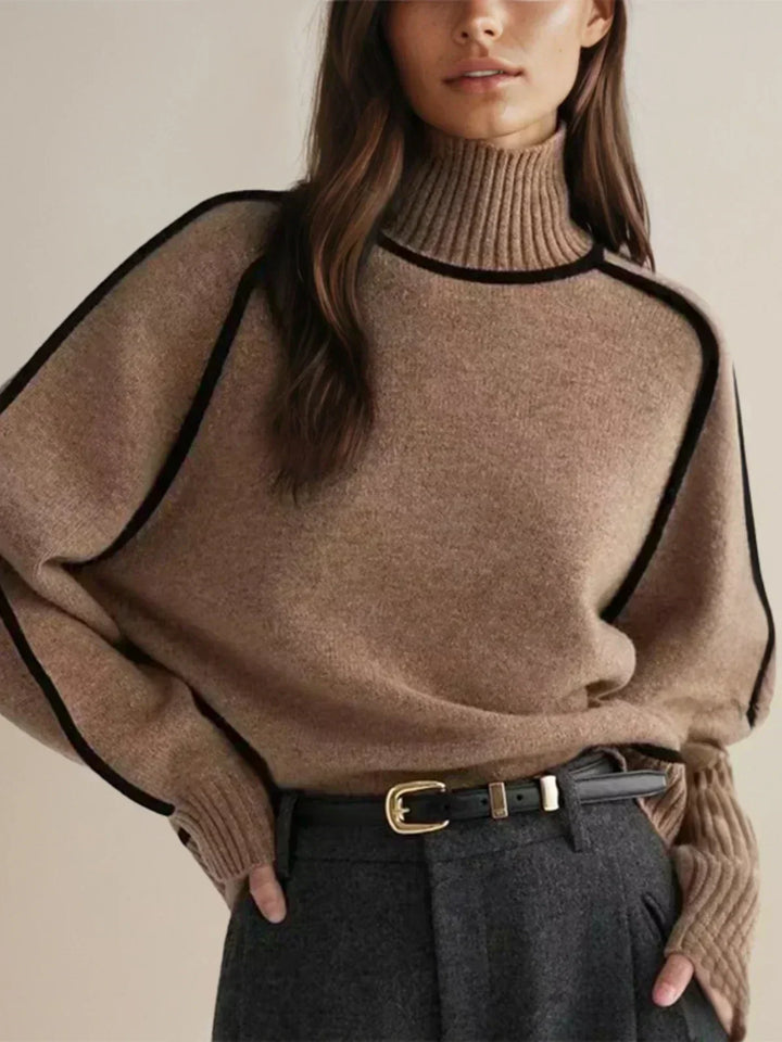 Carine | Eleganter Pullover mit hohem Kragen