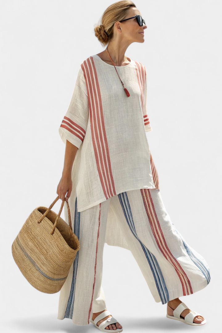Sandra | Elegantes Gestreiftes Set