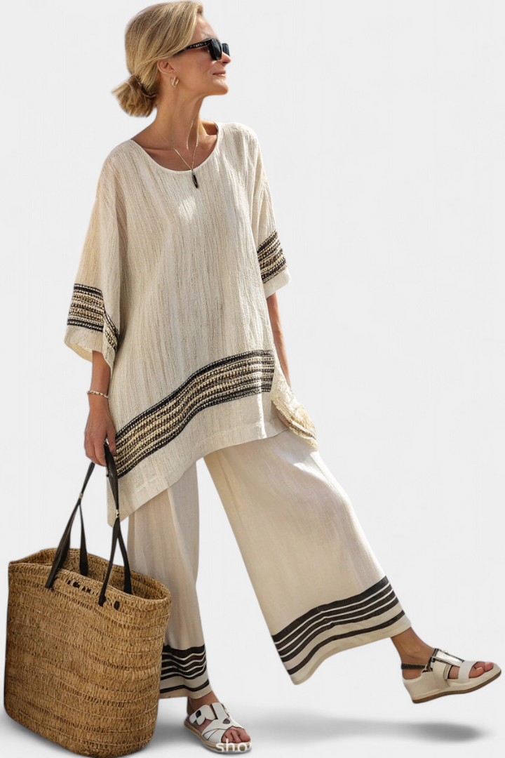 Sandra | Elegantes Gestreiftes Set