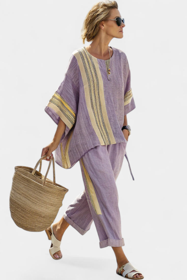 Sandra | Elegantes Gestreiftes Set