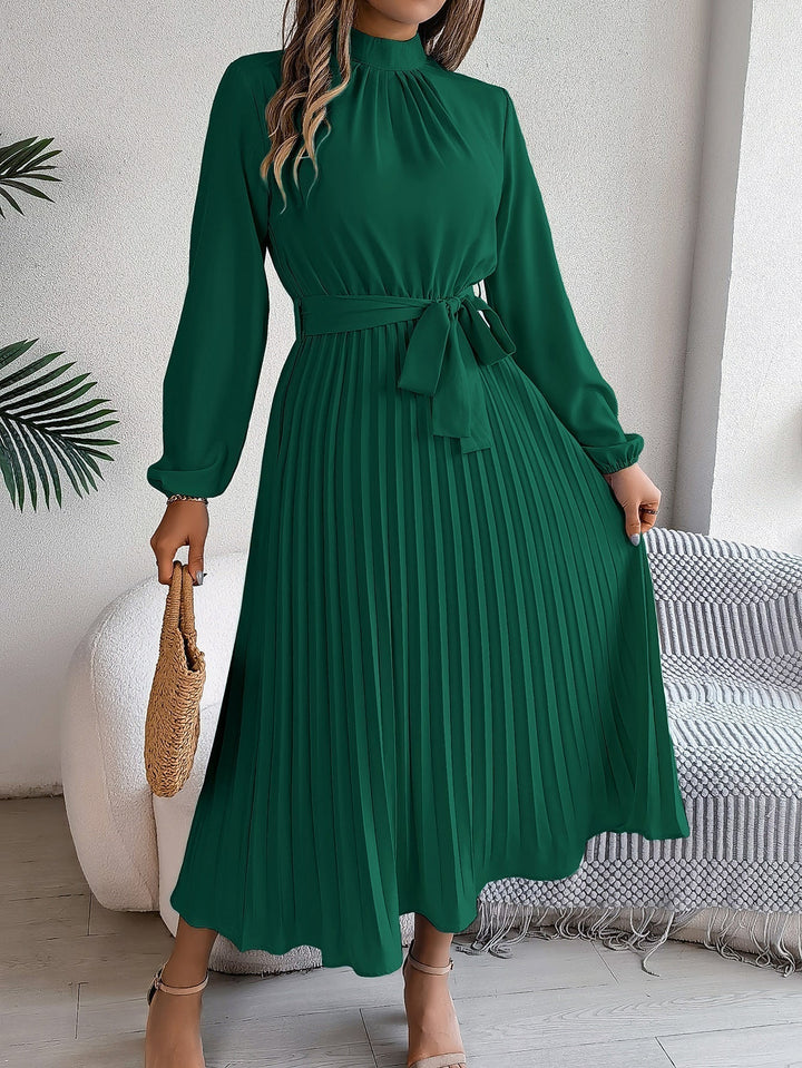 Nynke | Maxi Plissee Kleid mit Gürtel