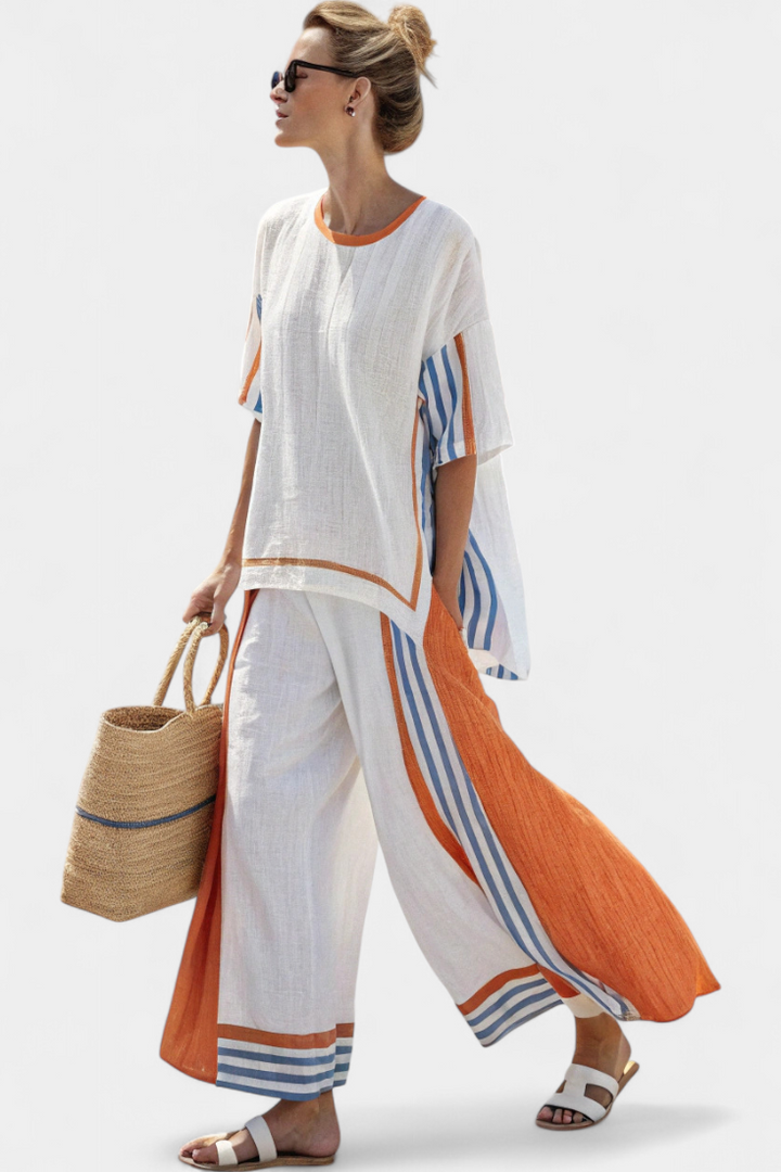 Sandra | Elegantes Gestreiftes Set