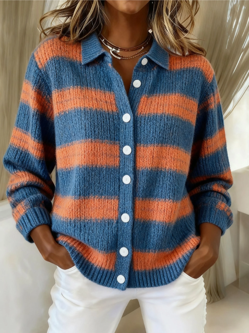 Marlene | Gestreifte Strickjacke