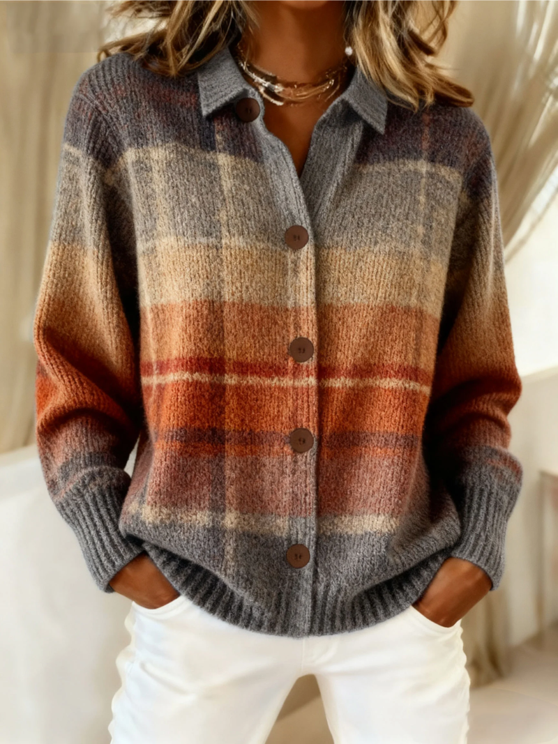 Clara | Ombré-Karostrickjacke für den Herbst