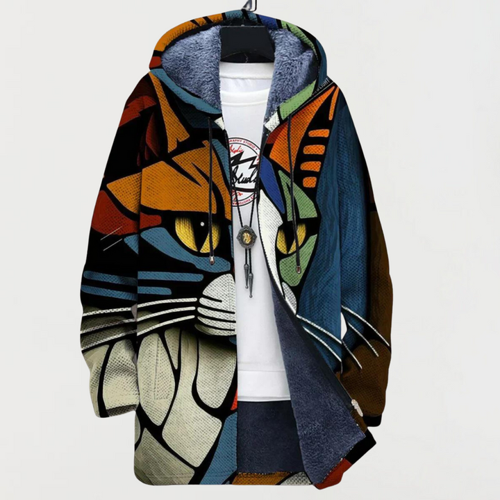 Kerstin | Jacke mit abstraktem Katzenmotiv