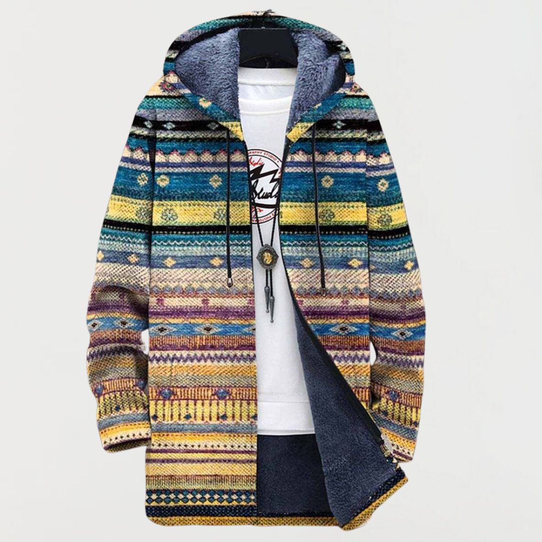 Rosemarie | Fransenmantel mit ethnisches Muster