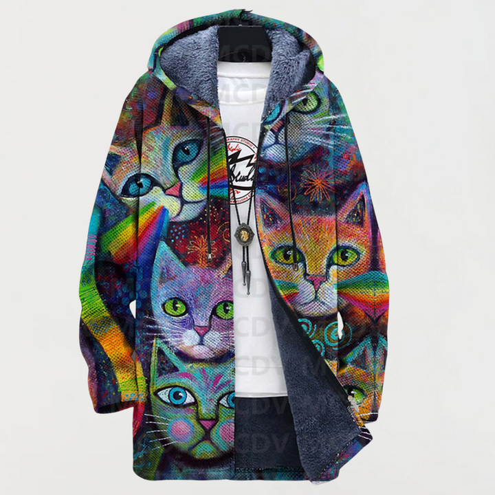 Heike | Kapuzenpullover mit Katze und Regenbogen