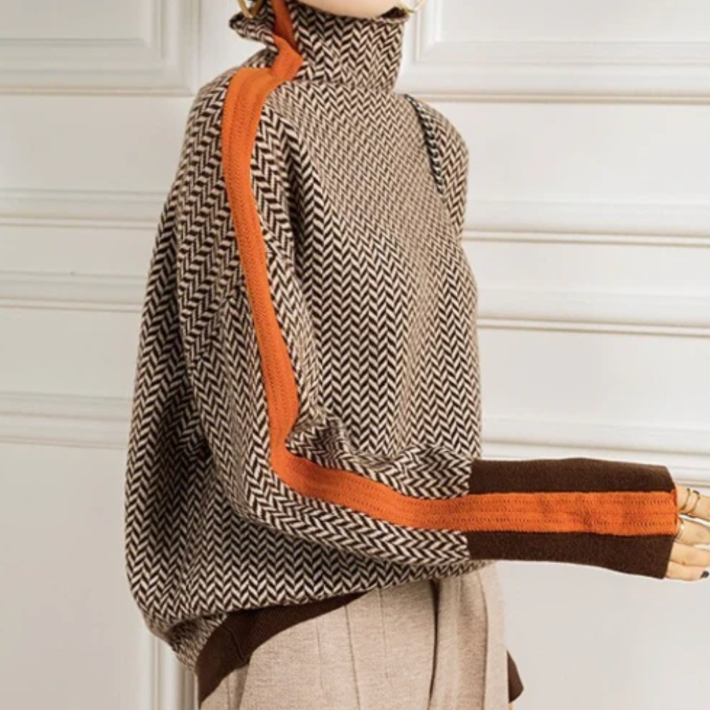 Famke | Luxe Rollkragen in Chevron