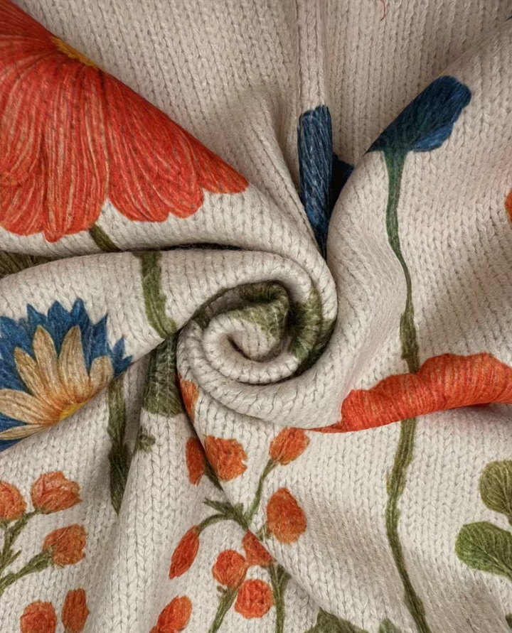 Brianna - Wildblumenwiese Zip-Kardigan