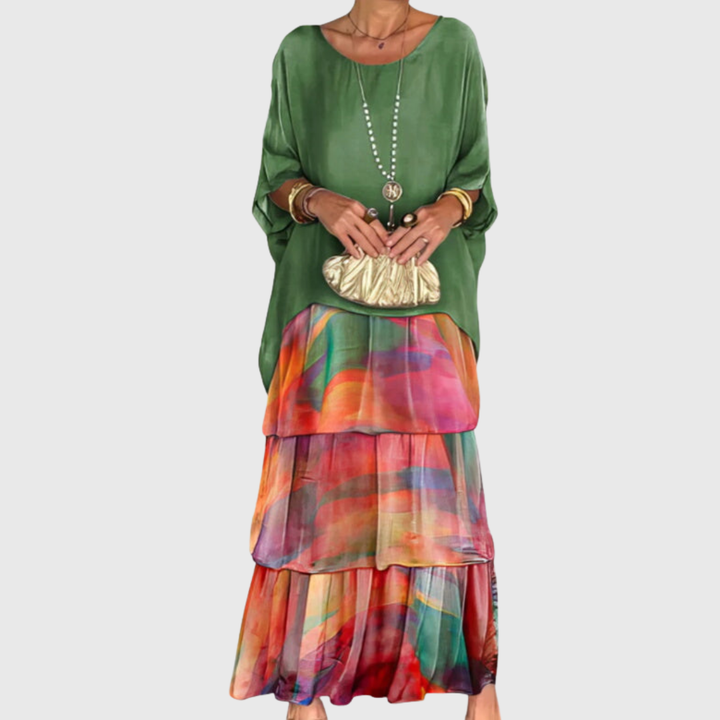 Marjolein | Elegantes Langes und Fließendes Kleid