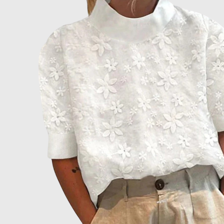 Stien | Elegante Bluse mit Hohem Kragen