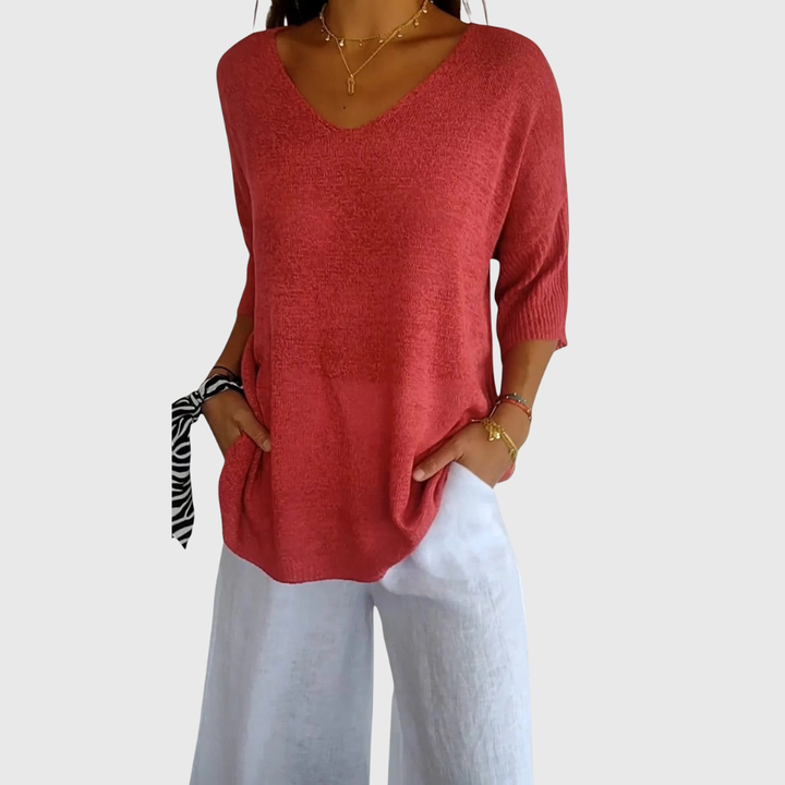 Caroline | Elegantes Top mit V-Ausschnitt
