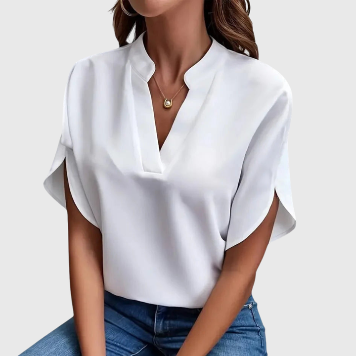 Lydia | Weiche und Elegante V-Ausschnitt Bluse