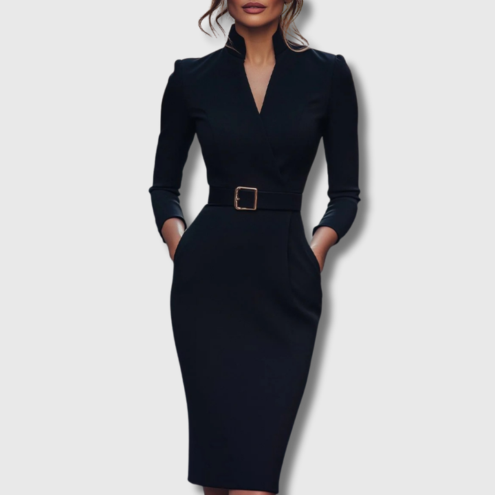 Loes | Das Maxi Power Kleid mit Gürtel